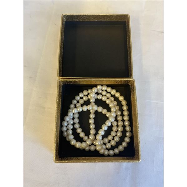 EXTRA LENGTH GENUINE PEARLS NECKLACE, 31" LENGTH