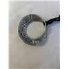 Image 3 : LARGE SILVER PENDANT W/ BLACK CORD NECKLACE