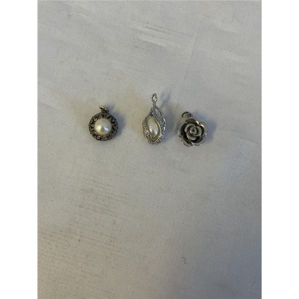 3 STERLING SILVER PENDANTS