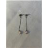 Image 2 : PAIR OF STERLING SILVER W/ GENUINE PEARLS DANGLE EARRINGS