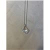 Image 1 : AURORA BOREALIS CRYSTAL PENDANT W/ CHAIN NECKLACE MARKED 18K GP