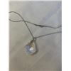 Image 2 : AURORA BOREALIS CRYSTAL PENDANT W/ CHAIN NECKLACE MARKED 18K GP