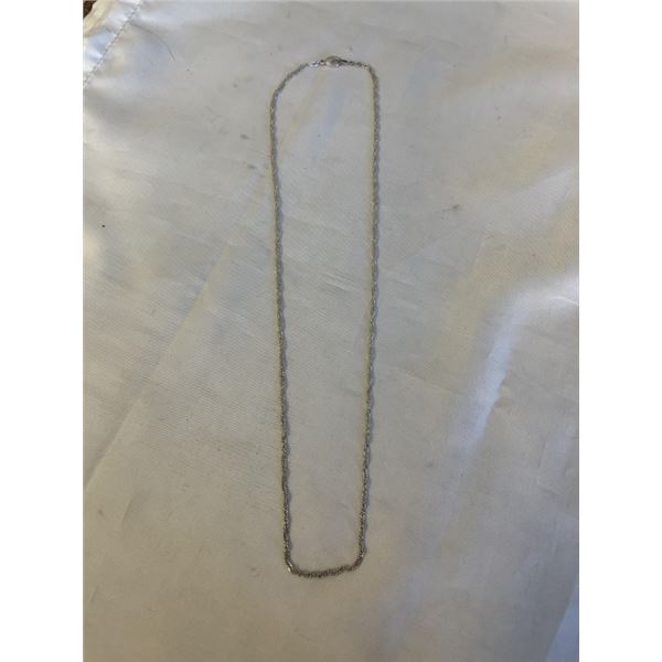 VERY LONG STERLING SILVER TWISTED CHAIN NECKLACE, MARKED 925 24" L