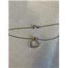 Image 2 : STERLING SILVER AND GOLD HEART PENDANT W/ CHAIN NECKLACE MARKED 925 ITALY