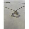 Image 3 : STERLING SILVER AND GOLD HEART PENDANT W/ CHAIN NECKLACE MARKED 925 ITALY