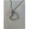 Image 4 : STERLING SILVER AND GOLD HEART PENDANT W/ CHAIN NECKLACE MARKED 925 ITALY