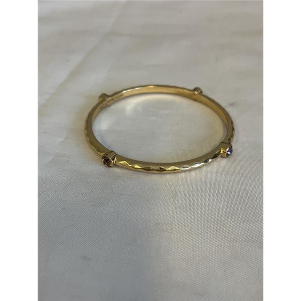 LARGE 14K GOLD PLATED BANGLE, MARKED GRAZIANO, CHINA