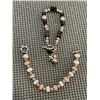 Image 2 : VINTAGE SILVER BEADS W/ STONES NECKLACE