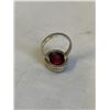 Image 3 : STERLING SILVER INDIAN RUBY STONE RING, MARKED 925 SIZE 6