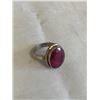 Image 4 : STERLING SILVER INDIAN RUBY STONE RING, MARKED 925 SIZE 6