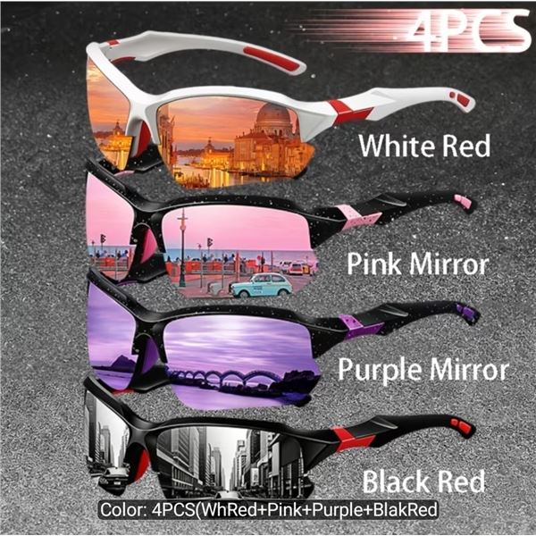 4 NEW STYLISH HALF FRAME POLARIZED SUNGLASSES
