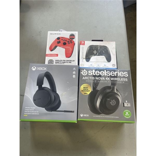 XBOX GAMING HEADSETS AND TWO SWITCH CONTROLLERS STORE RETURNS UNTESTED  UNTESTED