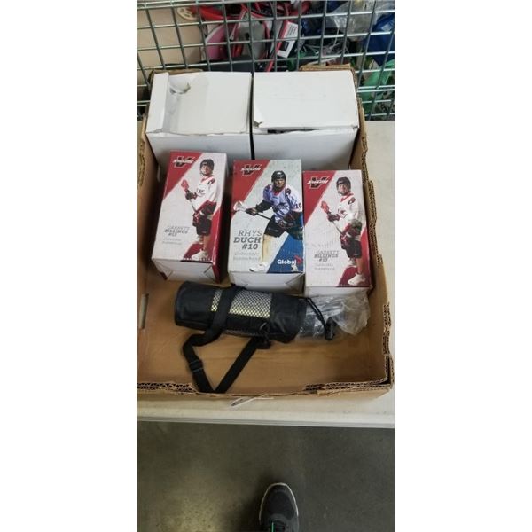 HOCKEY BOBBLE HEADS AND HELMET PIGGY BANKS