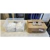Image 1 : BOX OF CANDLE HOLDERS AND TRAY OF RADIANCE TEA LIGHTS