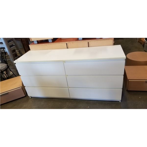IKEA WHITE MALM 6 DRAWER DRESSER