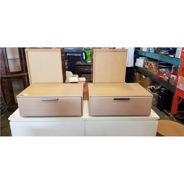 PAIR OF MODERN SINGLE DRAWER LOW SIDE TABLES