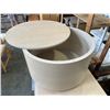 Image 5 : ROUND WOOD STORAGE SIDE TABLE AND MATCHING SQUARE TABLE
