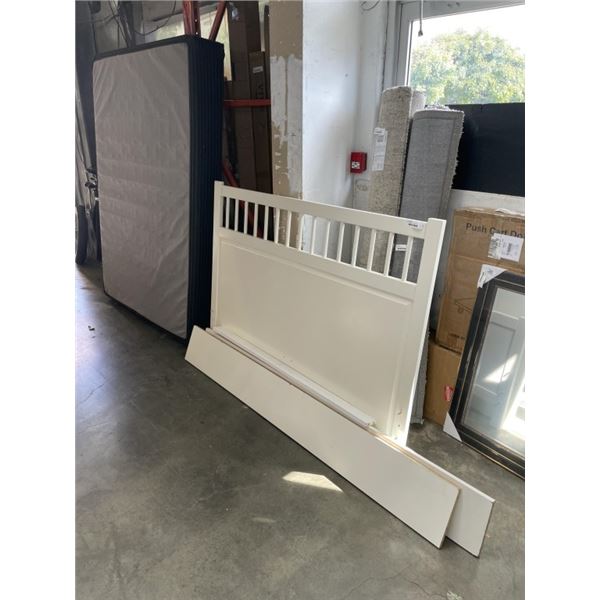 QUEENSIZE WHITE BEDFRAME W/ BOX SPRING