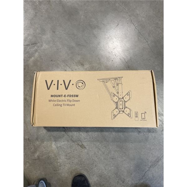 VIVO WHITE ELECTRIC FLIP DOWN CEILING TV MOUNT