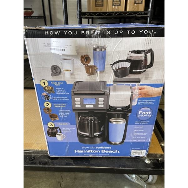 HAMILTON BEACH FLEXBREW TRIO 12-CUP COFFEE MAKER - TESTED WORKING, RETAIL $109