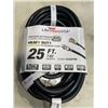 Image 1 : AS NEW BLACK 25FT LIFE SUPPLY HEAVY DUTY INDOOR OUTDOOR 3 WIRE GROUNDED LIGHTED EXTENSION, 10AWG