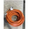 Image 1 : AS NEW ORANGE 100FT LIFE SUPPLY HEAVY DUTY INDOOR OUTDOOR 3 WIRE GROUNDED LIGHTED EXTENSION, 10AWG