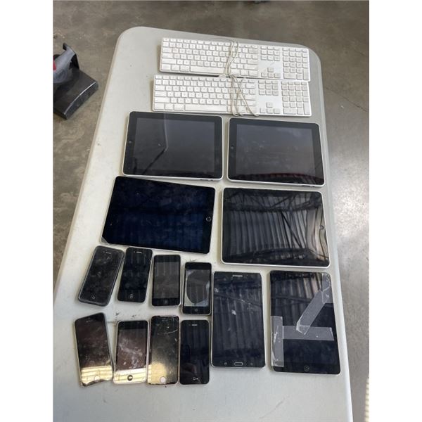 VINTAGE IPHONES, TABLETS, AND A KEYBOARD