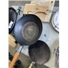 Image 3 : LOT OF KITCHEN ITEMS - SAUTEE PANS, KNIFES, SERVING PLATTERS, GRILL, ETC