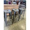 Image 2 : SET OF 3 METAL STACKING BAR STOOLS