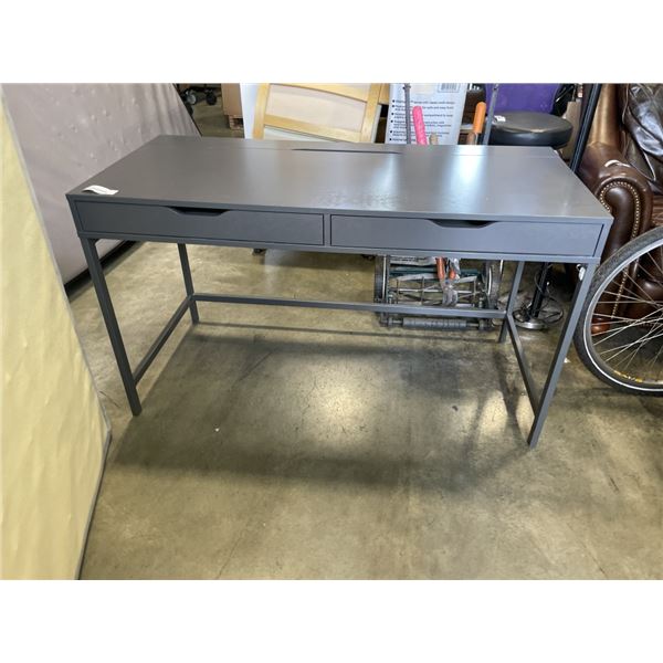 GREY 2 DRAWER DESKWITH CABLE CONCEAL DOOR