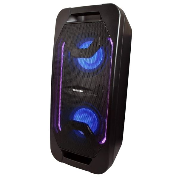TOSHIBA TY-ASC65B WIRELESS BLUETOOTH PARTY SPEAKER W/ WIRELESS MIC - TESTED WORKING, RETAIL $189