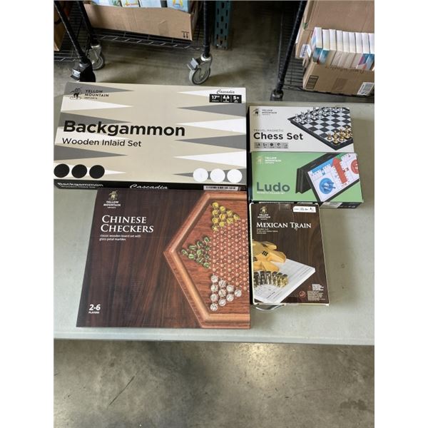 ASSORTED NEW YELLOW MOUNTAIN IMPORTS BOARD GAMES