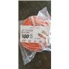 Image 1 : AS NEW 100FT LIFE SUPPLY HEAVY DUTY INDOOR OUTDOOR LIOGHTED 3 WIRE GROUNDED EXTENSION CORD, ORANGE 1