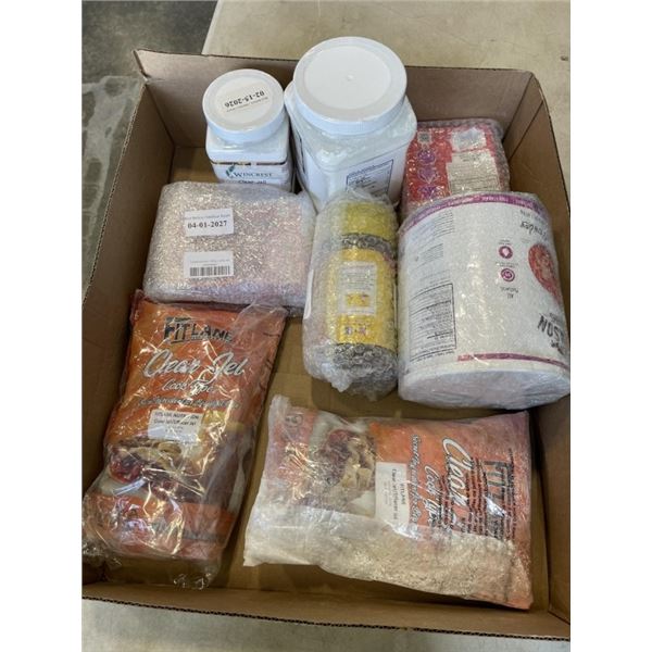 ASSORTED AMAZON OVERSTOCK CLEAR JEL COOK TYPE, TOMATO POWDER, INSTANT COFFEE ETC