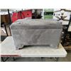 Image 1 : GREY MICROFIBER STORAGE OTTOMAN