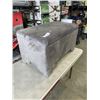 Image 2 : GREY MICROFIBER STORAGE OTTOMAN