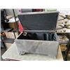 Image 3 : GREY MICROFIBER STORAGE OTTOMAN