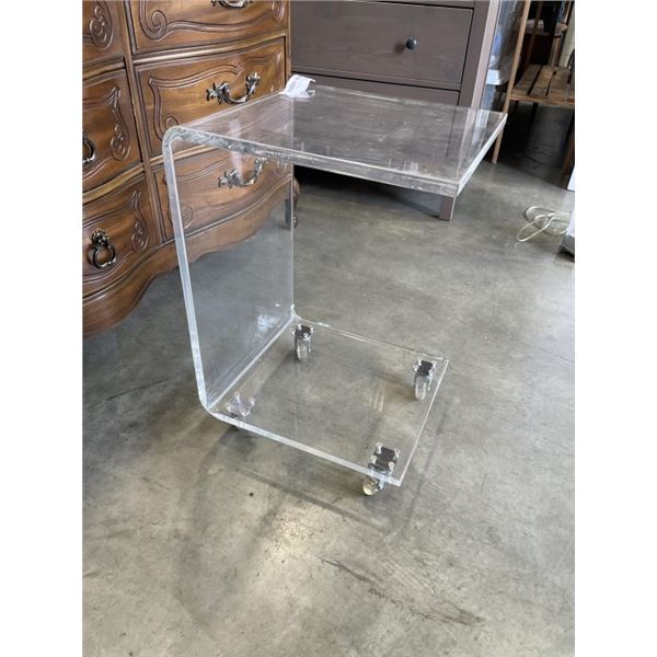 ACRYLIC ROLLING SIDE TABLE