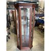 Image 1 : CORNER GLASS SHELF AND DOOR ALUMINATED DISPLAY CABINET