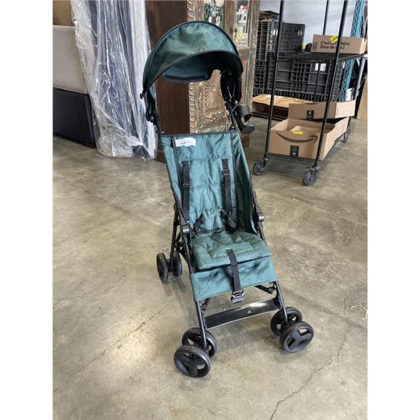 GREEN 4 WHEEL BABY STROLLER