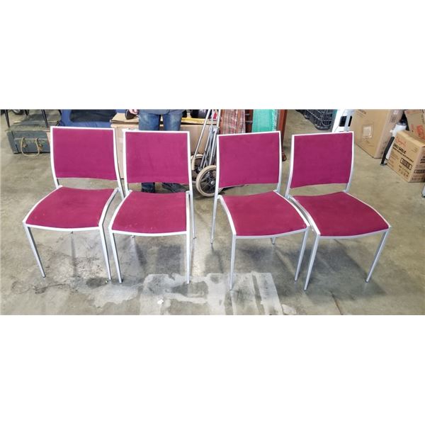 4 RED SWAY CHAIRS
