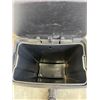 Image 3 : STAINLESS GARBAGE CAN, CAR SCRUB BRUYSH AND GARBAGE CLAW