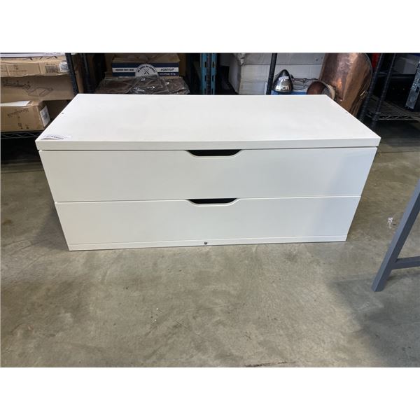 WHITE IKEA 2 DRAWER STORAGE CABINET