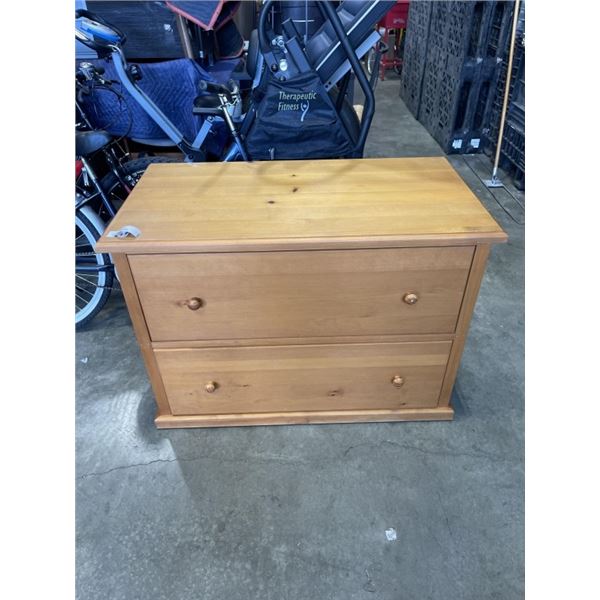 2 DRAWER PINE OFFICE CABINET