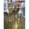 Image 1 : 2 PIECE GLASS TOP PLANTER STANDS