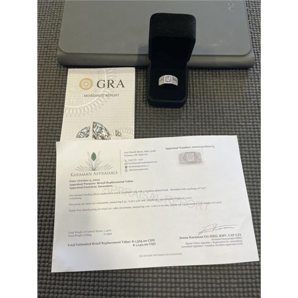 1.00 CT TW GRA CERTIFIED ROUND BRILLIANT CUT MOISSANITE STONES VVS D COLOR WITH 84 ROUND BRILLIANT C