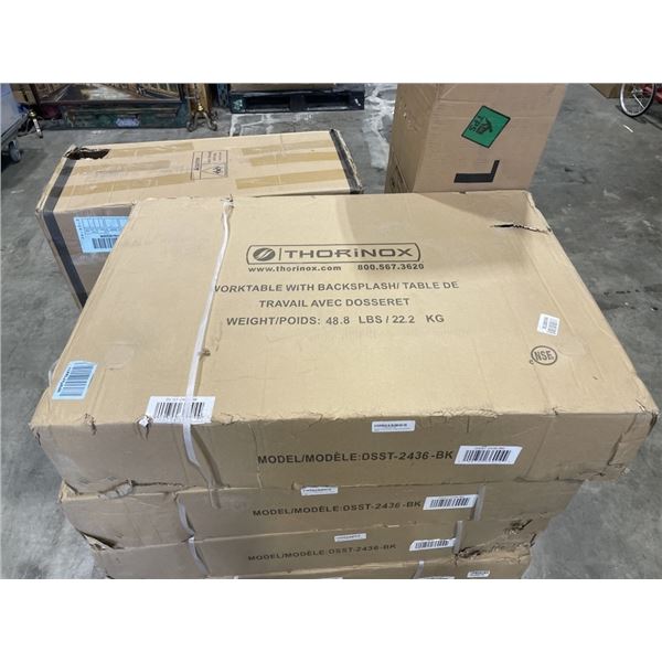 NEW THORINOX WORKTABLE WITH BACKSPLASH, MODEL DSST-2436-BK