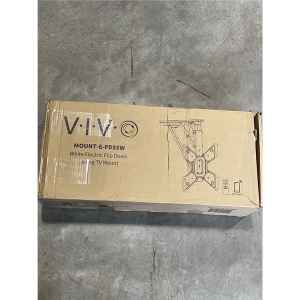 VIVO WHITE ELECTRIC FLIP DOWN CEILING TV MOUNT