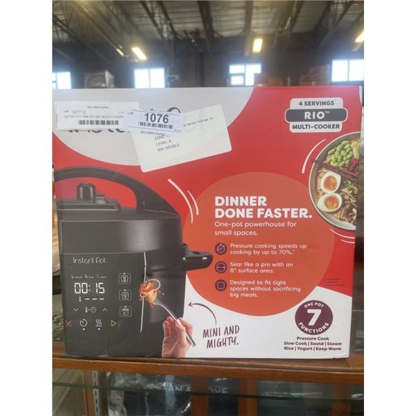 INSTANT POT MINI RIO 4QT MULTI-COOKER - TESTED WORKING, RETAIL $149