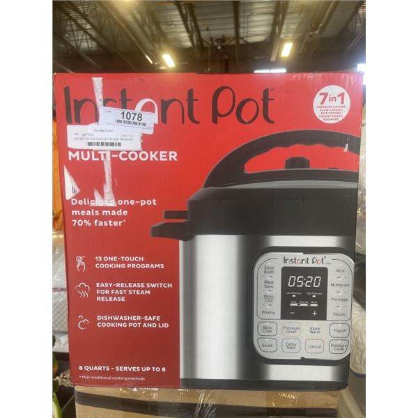 INSTANT POT DUO PLUS V5 7-IN-1 8QT PRESSURE COOKER - TESTED WORKING, RETAIL $179